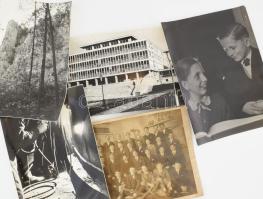 cca 1975, 25 darab nagyobb méretű fotó, zömmel csoportképek, munkahelyi képek, hajlással, szakadássa...