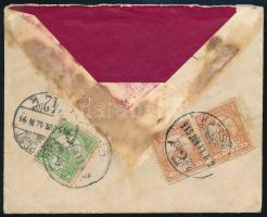 1915 Expressz ajánlott levél hátoldalán Turul 5f + 2 x 30f bérmentesítéssel "K.u.K. MILITARZENS...