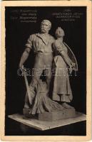 Csonka Magyarország nem ország. Egész Magyarország mennyország. Trianon szoborcsoport (Budapest), irredenta propaganda. "Dél" szobra (Szentgyörgyi István szobrászművész alkotása) A szobrokat a magyar nemzet adakozásából emeltette a Védőligák Szövetsége. Pesti Hírlap kiadása / Hungarian irredenta propaganda, monument