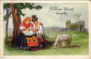 1949 Kellemes húsvéti ünnepeket / Easter greeting, Hungarian folklore (EK)