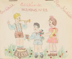 1941-1946 Emlékkönyv, bejegyzésekkel