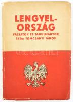 Tomcsányi János: Lengyelország. Vázlatok és tanulmányok. Bp., é.n., Studium. Báró magyargyerőmonostori Kemény Boldizsár (1908-1983) korabeli névbejegyzésével a címlapon. Fekete-fehér fotókkal, 1 kihajtható térképpel. Kiadói papírkötésben, kissé sérült gerinccel, borítón apró szakadásokkal.