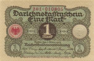 Német Birodalom / Weimari Köztársaság 1920. 1M (3x) egymás utáni sorszámokkal T:I