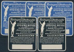 1926 Általános német higiéniai szakvásár és kiállítás Berlin levélzáró tétel stecklapon.