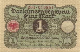 Német Birodalom / Weimari Köztársaság 1920. 1M (4x) egymás utáni sorszámokkal T:I