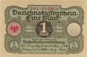 Német Birodalom / Weimari Köztársaság 1920. 1M (4x) egymás utáni sorszámokkal T:I