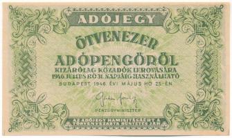 1946. 50.000AP sorszám-és vízjel nélkül T:XF  Adamo P50B