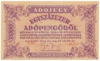 1946. 100.000AP eltolódott sorszámmal, halvány hátlapi nyomattal T:F Adamo P51