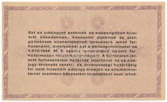 1946. 100.000AP eltolódott sorszámmal, halvány hátlapi nyomattal T:F
Adamo P51