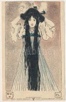 1898 (Vorläufer) Art Nouveau lady. Druck u. Verlag v. Philipp & Kramer Wiener Künstler Postkarte Serie I/8. litho s: Leo Kainradl (EK)