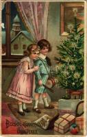 1915 Boldog karácsonyi ünnepeket / Christmas greeting art postcard. M. S. i. B. 5320. litho (kopott sarkak / worn corners)