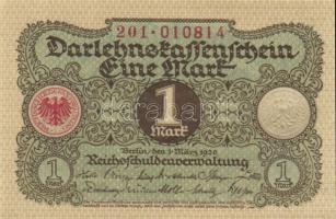 Német Birodalom / Weimari Köztársaság 1920. 1M (5x) egymás utáni sorszámokkal T:I