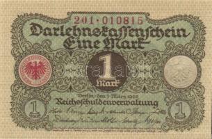 Német Birodalom / Weimari Köztársaság 1920. 1M (5x) egymás utáni sorszámokkal T:I