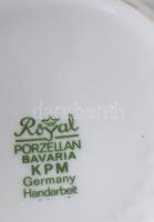 3 db klf Royal KPM Bavaria porcelán váza. fehér mázas plasztikus mintákkal jelzett, hibátlan m: 19-2...