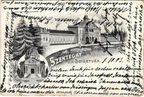 1903 Szentegát (Szigetvár), a zsidó Biedermann bárói család kastélya és kápolna. Art Nouveau (szakadás / tear)