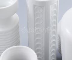 5 db klf Johann Seltmann - Weiden porcelán váza. Biszkvit és fehér mázas plasztikus mintákkal jelzet...