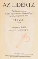 Balzac, [Honoré de]: Az lidértz. Tsudálatos história, melyet régi írásokbul öszve szedeget és világo...