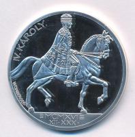 DN "IV. Károly és Zita királyné" ezüstözött fém emlékérem, jelzett replika, kapszulában (4...