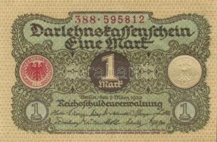 Német Birodalom / Weimari Köztársaság 1920. 1M (3x) egymás utáni sorszámokkal T:I