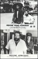 cca 1989 előtt készült filmek egy-egy jelenete Bud Spencer főszereplésével, 5 db vintage produkciós filmfotó (vitrinfotó, lobbyfotó) ezüst zselatinos fotópapíron, a használatból eredő (esetleges) kisebb hibákkal, 18x24 cm