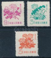 Virágok sor gumi nélkül, ahogy kiadták, Flowers set without gum, as issued