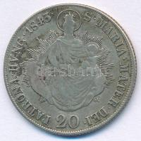 1843B 20kr Ag "V. Ferdinánd" T:VF,F patina
Huszár:2081., Unger III.: 1419