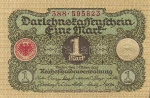 Német Birodalom / Weimari Köztársaság 1920. 1M (4x) egymás utáni sorszámokkal T:I