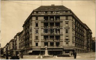 Budapest II. Rózsadomb, Gróf Mailáth paloták a Keleti Károly utcában, Rózsadombi Kávéház, cipész, rendőr, Nepomuki Szent János szobra, autó, Gróf Károlyi Imre rt., Ákontz kiadása