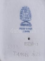 Herendi Széchényi Ferenc büszt, szürkére festett bisquit porcelán, jelzett, Tamás Ákos formaterve hi...