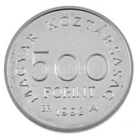 1992. 500Ft Ag "Károly Róbert" kapszulában, sérült műanyag tokban T:UNC (eredetileg PP) pa...