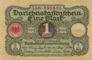 Német Birodalom / Weimari Köztársaság 1920. 1M (4x) egymás utáni sorszámokkal T:I