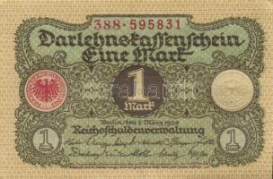 Német Birodalom / Weimari Köztársaság 1920. 1M (4x) egymás utáni sorszámokkal T:I,I-