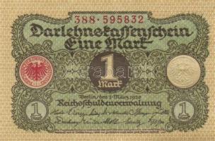 Német Birodalom / Weimari Köztársaság 1920. 1M (4x) egymás utáni sorszámokkal T:I,I-