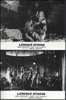 cca 1989 előtt készült, ,,Lángoló sivatag" című román - olasz film jelenetei és szereplői, 13 db vintage produkciós filmfotó (vitrinfotó, lobbyfotó) ezüst zselatinos fotópapíron, a használatból eredő (esetleges) kisebb hibákkal, 18x24 cm