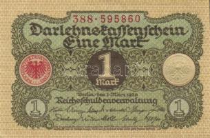 Német Birodalom / Weimari Köztársaság 1920. 1M (5x) egymás utáni sorszámokkal T:I