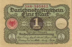 Német Birodalom / Weimari Köztársaság 1920. 1M (5x) egymás utáni sorszámokkal T:I