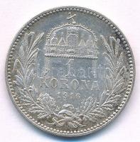 1916KB 1K Ag "Ferenc József" T:AU,XF patina 
Adamo K5.1