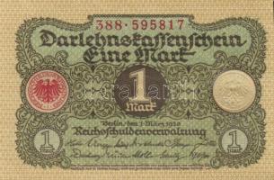 Német Birodalom / Weimari Köztársaság 1920. 1M (5x) egymás utáni sorszámokkal T:I