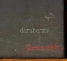 id. Benedek Jenő (1906-1987): Pihenés. Olaj, vászon, jelzett. Sérült. Hátoldalán Képcsarnok Vállalat...