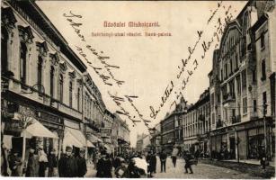 1911 Miskolc, Széchenyi utca, Bank palota, Városi drogéria, cipő nagyraktár üzlete (Rb)