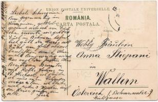 Galati, Galatz; Strada Mihai Bravu spre Gradina publica / street view, park (Rb)