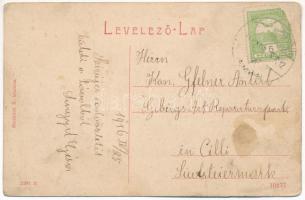 1916 Szilágysomlyó, Simleu Silvaniei; Báthory utca, templom. Heimlich K. kiadása / street, church (E...