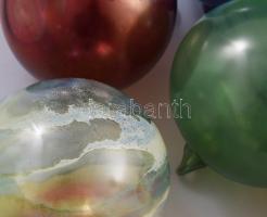 Murano 6 darab színezett üveg karácsonyfa gömb, d: cca 7-8 cm