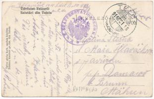 1916 Telcs, Telciu; Görög katolikus templom és iskola / Greek Catholic church and school