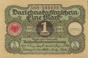 Német Birodalom / Weimari Köztársaság 1920. 1M (3x) egymás utáni sorszámokkal T:I