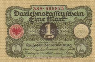 Német Birodalom / Weimari Köztársaság 1920. 1M (3x) egymás utáni sorszámokkal T:I