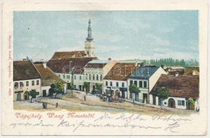 1902 Vágújhely, Neustadt an der Waag, Nové Mesto nad Váhom; Fő tér. Horovitz Adolf kiadása / main square