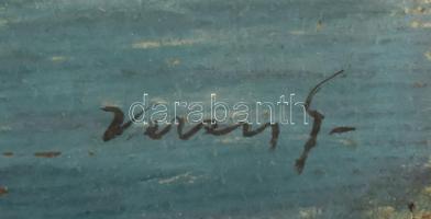 Veress Géza (1899-1970): Keleti táj. Olaj, karton, jelzett. 24x34 cm