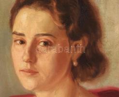 Benke László (1903-1983): Art deco hölgy portréja, 1931. Olaj, karton. Jelezve balra lent. Hátoldalá...