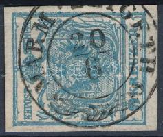 1850 9kr HP I. szürkéskék / greyish blue, Magistris 171 MARM. (SZ)IGETH. Certificate: Strakosch